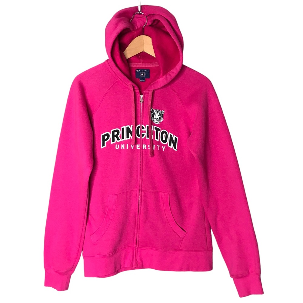 Champion Princeton Lettered Full Zip Hoodie Sweatshirt Collegiate Varsity Medium